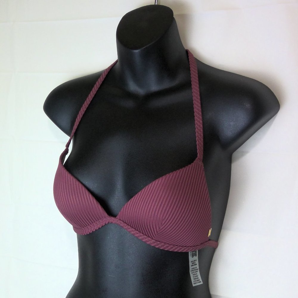 Pink Victoria's Secret Ribbed Bikini Bra top